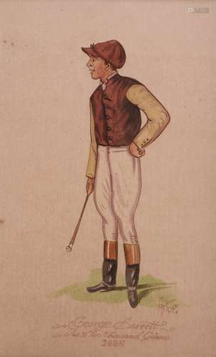 Astor (late 19th Century)Portraits of Jockeys Set of ten, all watercolourAll signed, inscribed and