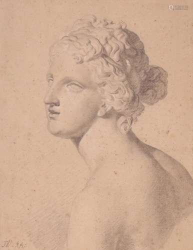 James Ward R.A. (1769-1859)Head of Venus, possibly after Venus de MediciSigned with initialsPencil