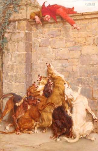 Briton Riviere (1840-1920)AggravationSigned with a monogram and dated '96Oil on canvas93 x 62cm; 36½