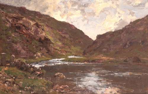 José Weiss (1859-1919)A moorland river sceneSignedOil on canvas41 x 61cm; 16 x 24in++Unlined, some