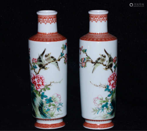 AN ENAMELED PAINTING PATTERN VASE