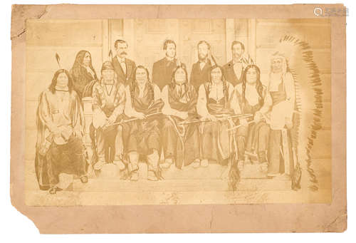 Imperial albumen print photograph, 6 1/2 x 10 3/4 inches (156 x 275 mm) SIOUX INDIANS IN WASHINGTON. MANN, M.E.