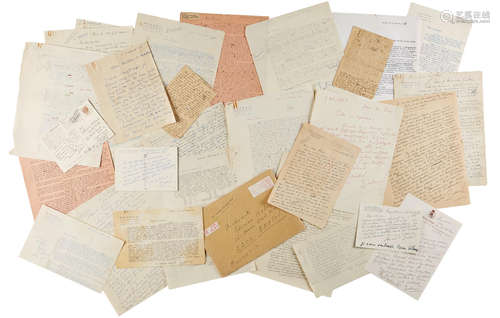 Archive of approximately 280 letters, postcards, and other ephemera, including approximately 190 letters (156 TLS, 34 ALS, a few partial) and 10 postcards from the artist to his parents and brother, in French and Hungarian, various sizes, various places, mostly from his home in Paris, April 1947 to May 1978, and a few letters between Brassaï and his wife, Gilberte.  BRASSAI (GYULA HALASZ). 1899-1984.