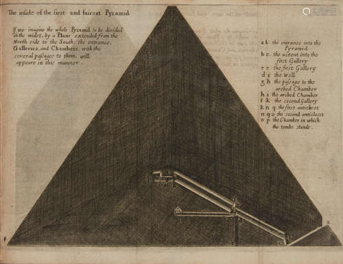 Pyramidographia: or a Description of the Pyramids in Aegypt. London: George Badger, 1646. SIR ISAAC NEWTON'S COPY, WITH DIRECT BEARING ON HIS RESEARCHES. GREAVES, JOHN. 1602-1652.