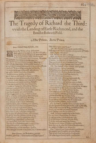 The Tragedy of Richard the Third. [London: Printed by Thomas Cotes, 1632.] SHAKESPEARE, WILLIAM. 1564-1616.