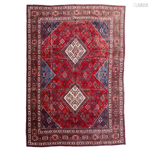 JOSHAGAN CARPETCENTRAL PERSIA, EARLY/MID 20TH CENTURY the red field with two ivory lozenge