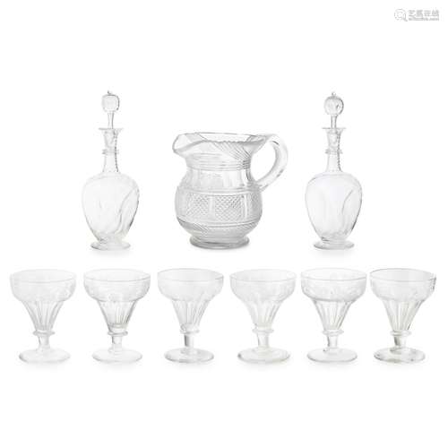 GROUP OF REGENCY, VICTORIAN AND LATER GLASS VESSELS19TH AND 20TH CENTURY comprising a Regency cut-