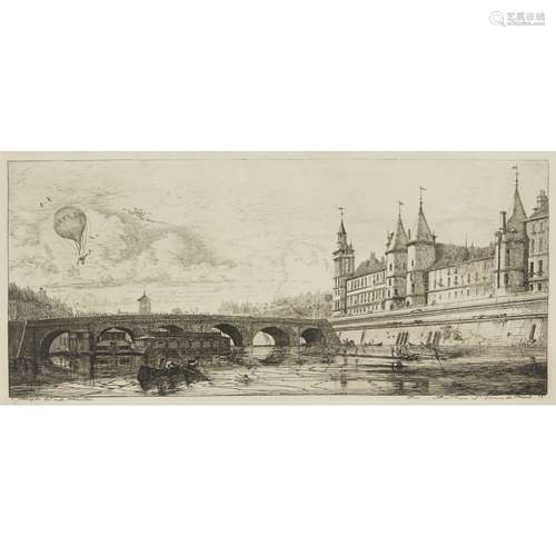 CHARLES MERYON (FRENCH 1821-1868)LE PONT-AU-CHANGE Etching, probably 5th state of twelve,