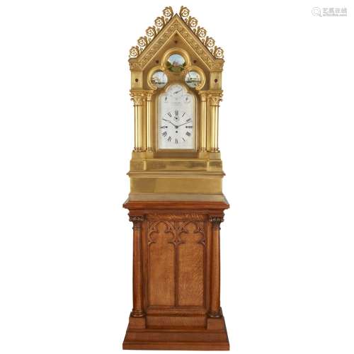 LARGE AND IMPRESSIVE GOTHIC REVIVAL CHIMING CLOCK BY BENJAMIN LEWIS VULLIAMY, LONDONCIRCA 1840 the