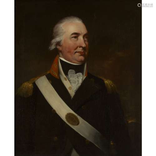 ATTRIBUTED TO SIR WILLIAM BEECHEYHALF-LENGTH PORTRAIT OF COLONEL ALEXANDER DUFF Oil on canvas76cm