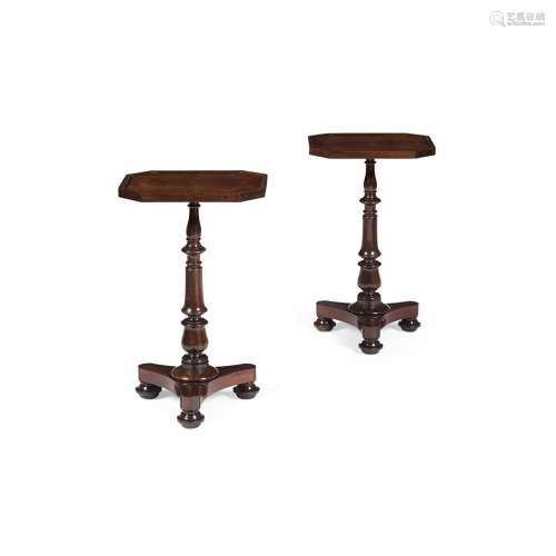 PAIR OF REGENCY MAHOGANY OCCASIONAL TABLES19TH CENTURY WITH ALTERATIONS the octagonal tops with