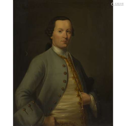 18TH CENTURY SCOTTISH SCHOOLHALF-LENGTH PORTRAIT OF JAMES DUFF OF BANFF Oil on canvas91cm x 76cm (