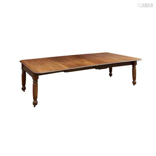 LATE REGENCY MAHOGANY EXTENDING DINING TABLE, ATTRIBUTED TO GILLOWS19TH CENTURY the rounded