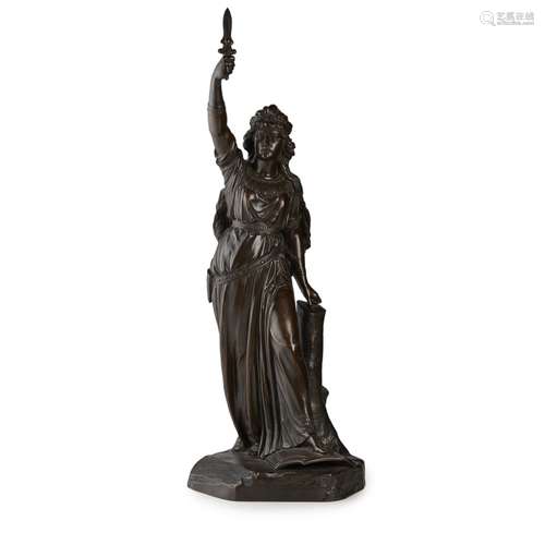 WILLIAM CHALLEN BEATTIE (SCOTTISH, C1802-1867)BOUDICA dark brown patina, signed C. BEATTIE SCP.,