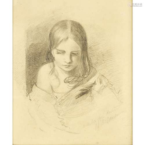 SIR THOMAS LAWRENCE (BRITISH 1769-1830)A SKETCH FROM NATURE, SAID TO BE INES FLETCHER Signed and