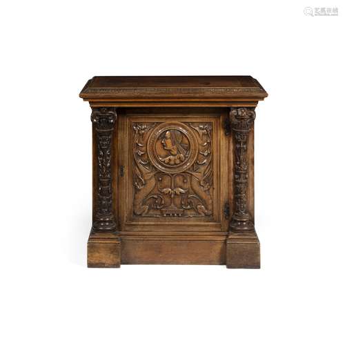 FRENCH RENAISSANCE STYLE WALNUT SIDE CABINETLATE 19TH CENTURY WITH EARLIER ELEMENTS the