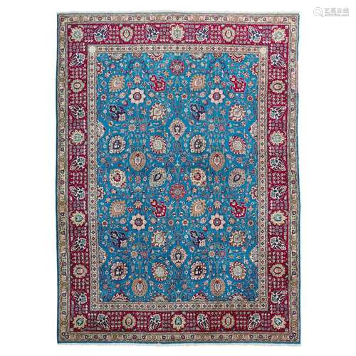 TABRIZ CARPETNORTHWEST PERSIA, MID 20TH CENTURY the royal blue field with allover palmette and