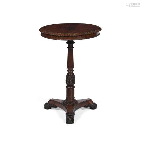 REGENCY ROSEWOOD WINE TABLE, ATTRIBUTED TO GILLOWSEARLY 19TH CENTURY the circular top with a