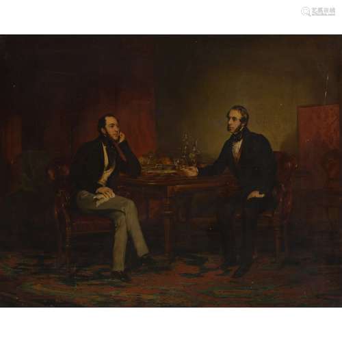 ENGLISH SCHOOL C.1840A CONVERSATION PIECE Oil on canvas, laid down100cm x 125cm (39.5in x 49.5in)