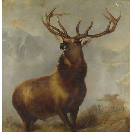 AFTER SIR EDWIN LANDSEERMONARCH OF THE GLEN Oil on canvas137cm x 132cm (54in x 52in)