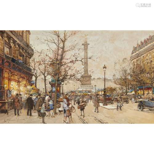 [§] EUGÈNE GALIEN-LALOUE (FRENCH 1854-1951)PLACE DE LA BASTILLE Signed, watercolour, unframed19cm