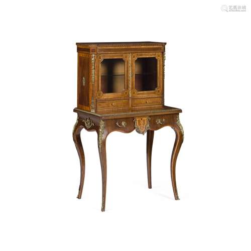 FINE FRENCH KINGWOOD, PURPLEWOOD, BOIS SATINE AND MARQUETRY SECRETAIRE A ABATTANT19TH CENTURY in the