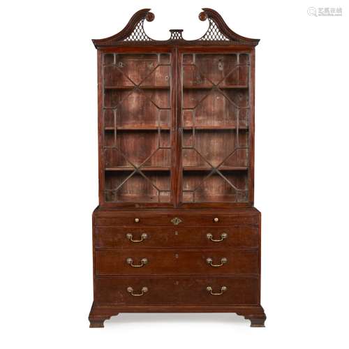 EARLY GEORGE III MAHOGANY BOOKCASE CABINET, IN THE MANNER OF THOMAS CHIPPENDALEMID 18TH CENTURY