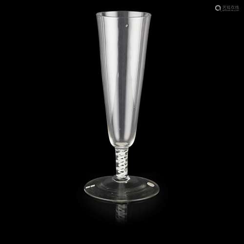 LARGE GEORGIAN OPAQUE-TWIST STEM CAPTAIN'S GLASSCIRCA 1760 with large tapered bowl, above a short