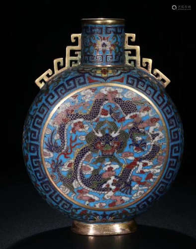 A CLOISONNE WRAPPED PATTERN BOTTLE