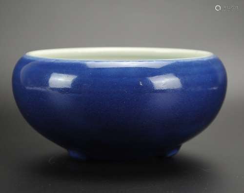 Large Chinese Blue Glazed Censer,18th C.