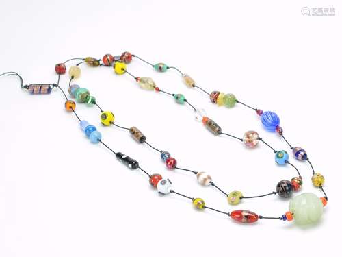 Glass Bead Necklace, 20th C