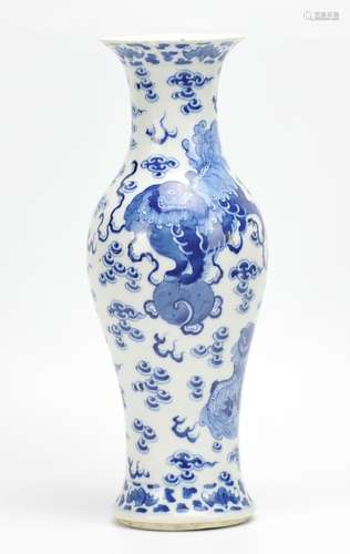 Chinese Blue And White Vase, Late Qing D.