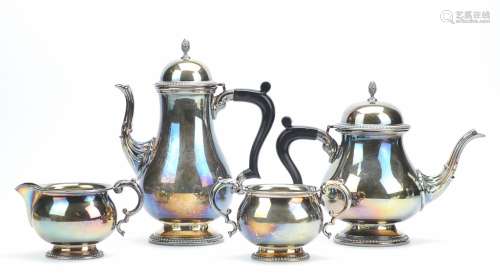 4 piece Silver-Plated Mappin&Webb Tea Set,20th C.