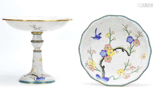 Pair of Japanese Cloisonne Stem Plates,20th C.