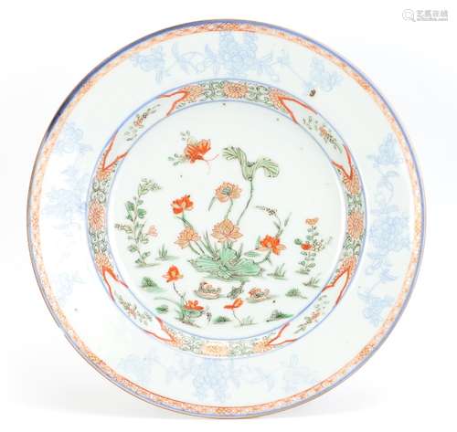 Chinese Famille Verte Plate, Kangxi Period