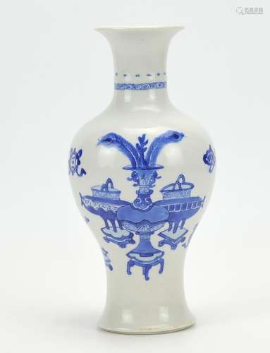 Chinese Blue and White Baluster Vase,Kangxi Period