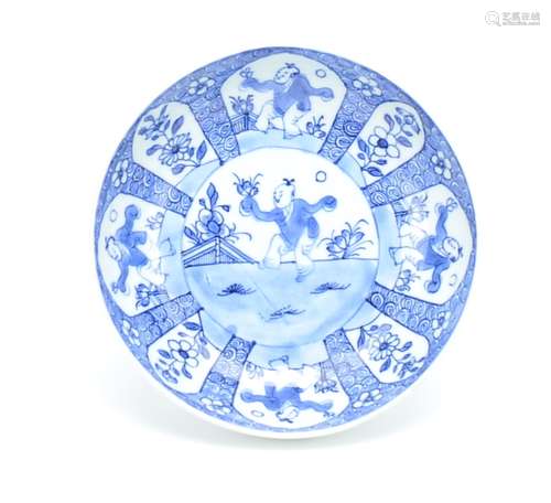 Chinese Blue and White Export Dish,Kangxi Period