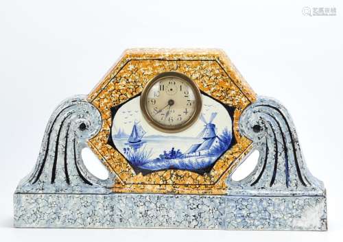 Dutch Deco Style Mantel clock, Holland 1930
