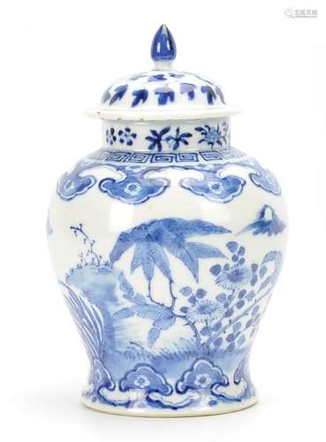 Chinese Blue and White Jar and Cover, 19th C.