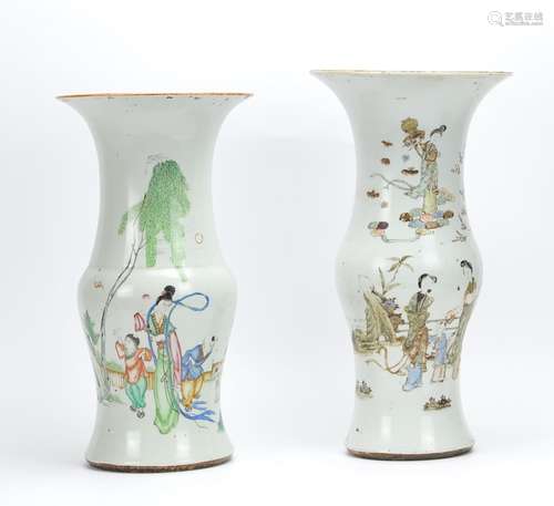 Two Famille Rose Phoenix Vases,20th C.