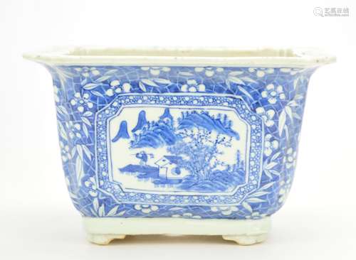 Chinese Blue and White Flower Pot,19th C.