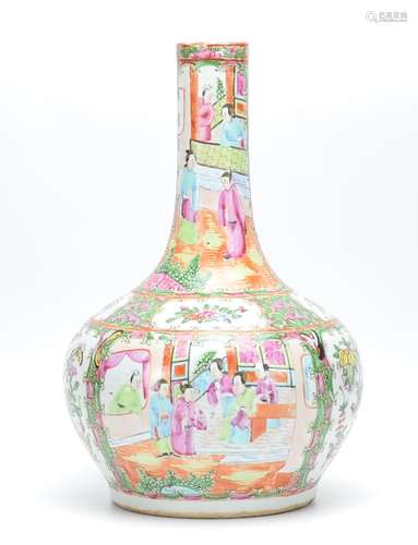 Chinese Bulbous Export Canton Vase,19th C.