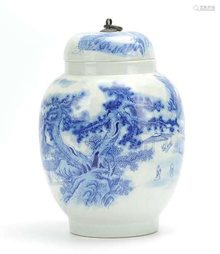 A Chinese Blue And White Jar And Cover ,20th C