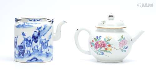 Two Chinese Porcelain Teapot and Cover,18-19th C.