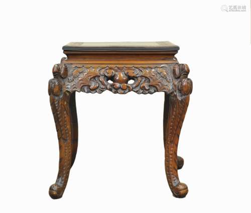 Engraved Chinese End table,20th C.