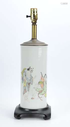 Chinese Famille Rose Lamp Vase