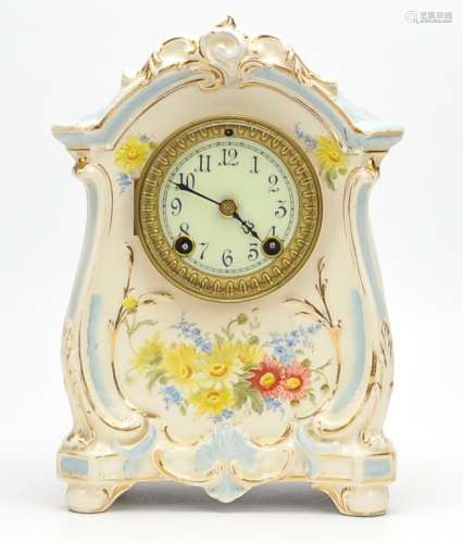 Ansonia Royal Bonn La Roda China Clock,19th C.