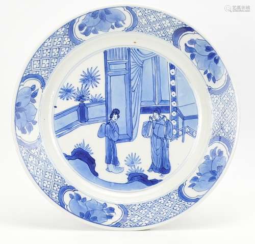 Chinese Blue and White Plate, Kangxi Period