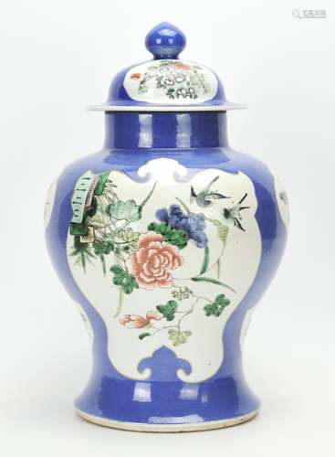 Chinese Famille Verte Jar And Cover,19th Century