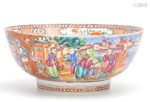 A Large Chinese Export Punch Bowl,18th C.